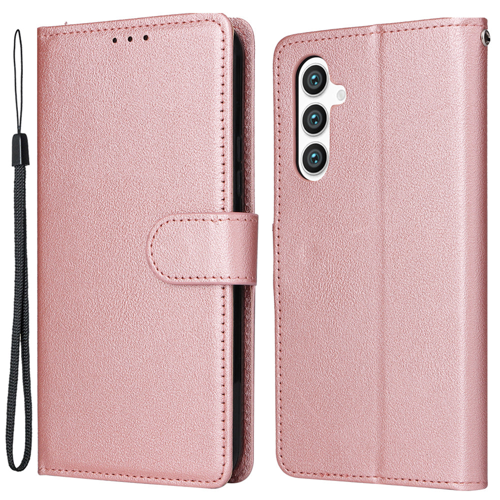 For Samsung Galaxy S24+ Case with Hand Strap PU Leather Phone Cover with Wallet
