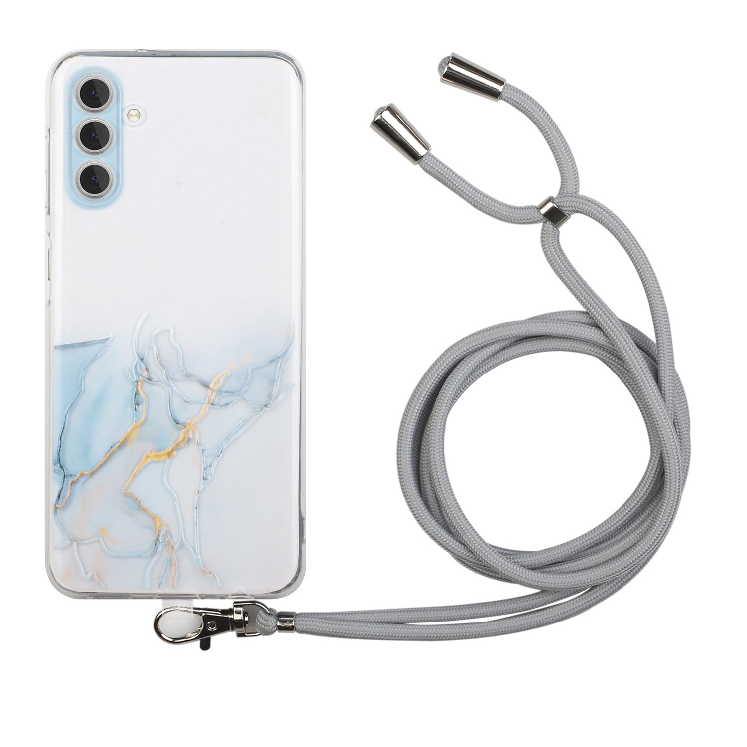 For Samsung Galaxy A35 5G Case Soft TPU Marble Pattern Phone Cover with Lanyard