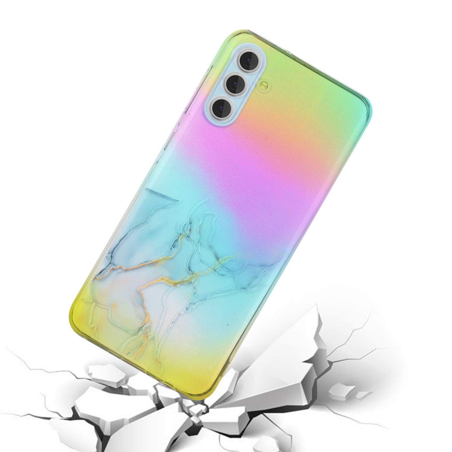 For Samsung Galaxy A35 5G Case Colorful Laser Marble Pattern TPU Phone Cover