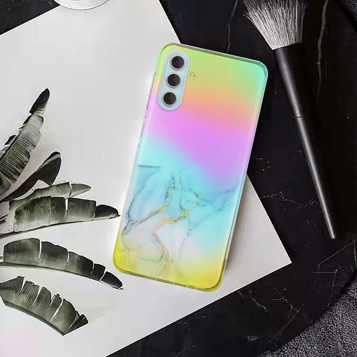 For Samsung Galaxy A35 5G Case Colorful Laser Marble Pattern TPU Phone Cover