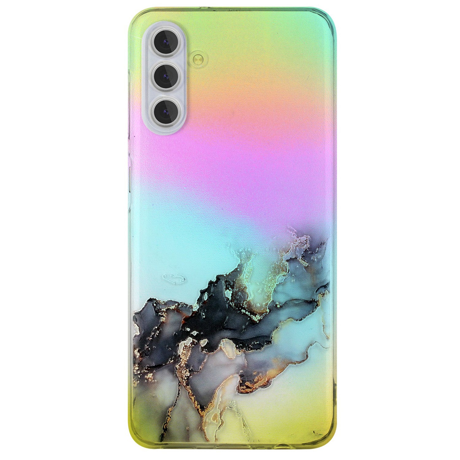 For Samsung Galaxy A25 5G (Global) (161.0 x 76.5 x 8.3mm) Phone Case Colorful Laser Marble Pattern Cover