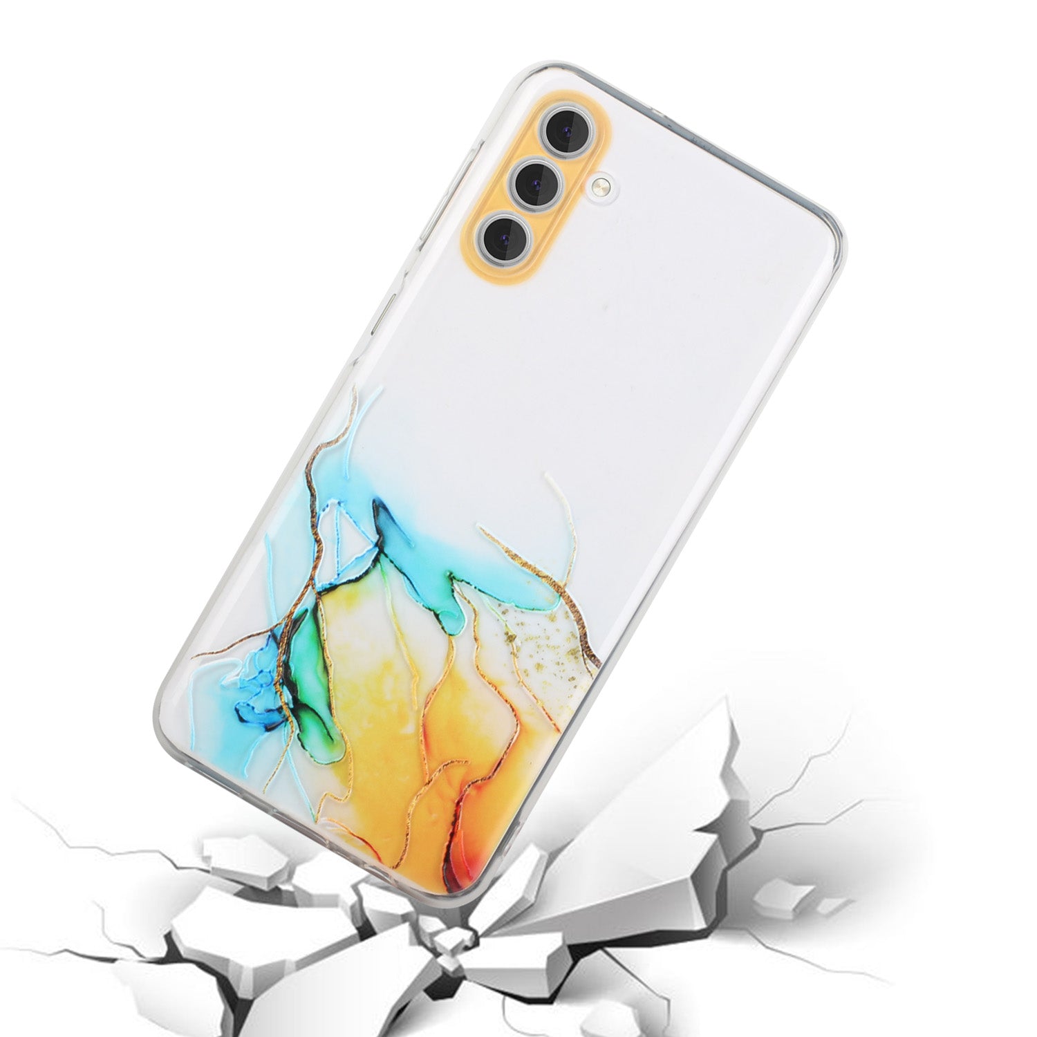 For Samsung Galaxy A25 5G (Global) (161.0 x 76.5 x 8.3mm) Case Anti-fall TPU Marble Pattern Phone Cover