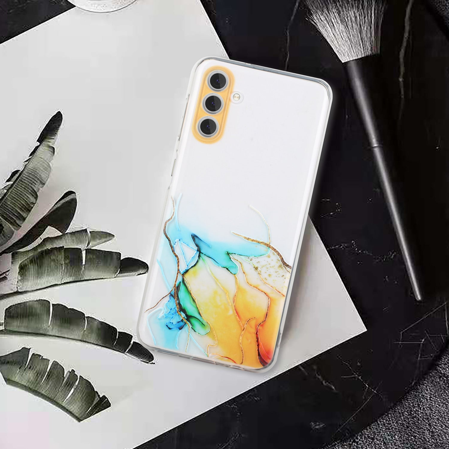 For Samsung Galaxy A25 5G (Global) (161.0 x 76.5 x 8.3mm) Case Anti-fall TPU Marble Pattern Phone Cover
