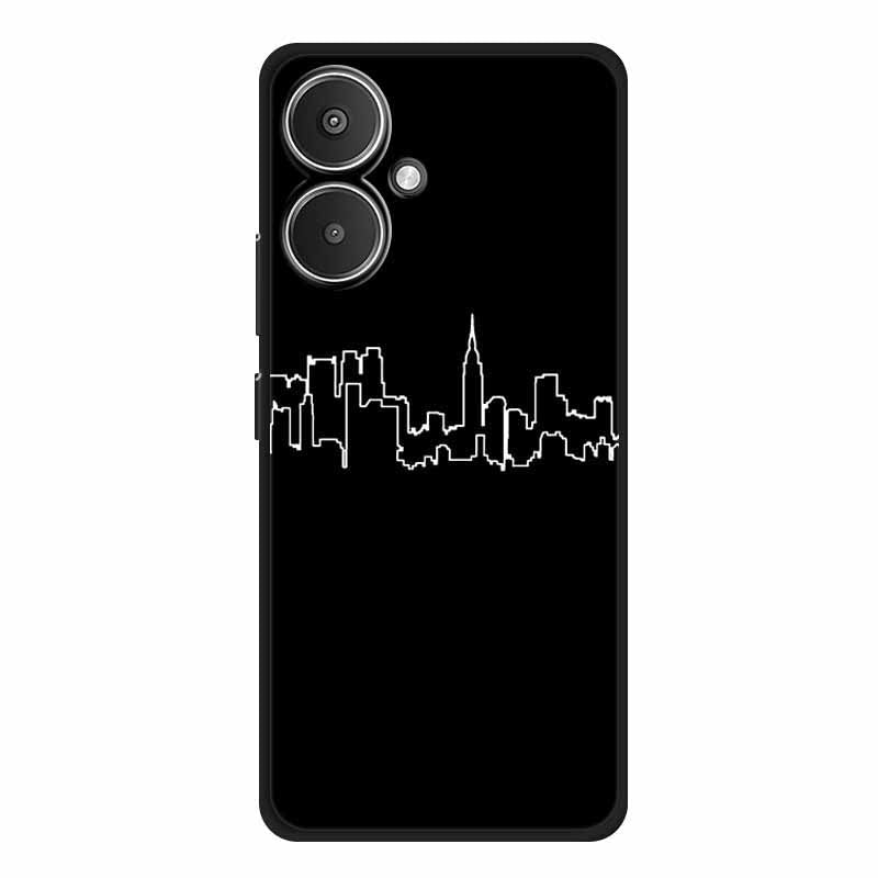 For Xiaomi Redmi 13C 5G / Redmi 13R 5G Case TPU Linear Pattern Printing Back Phone Cover