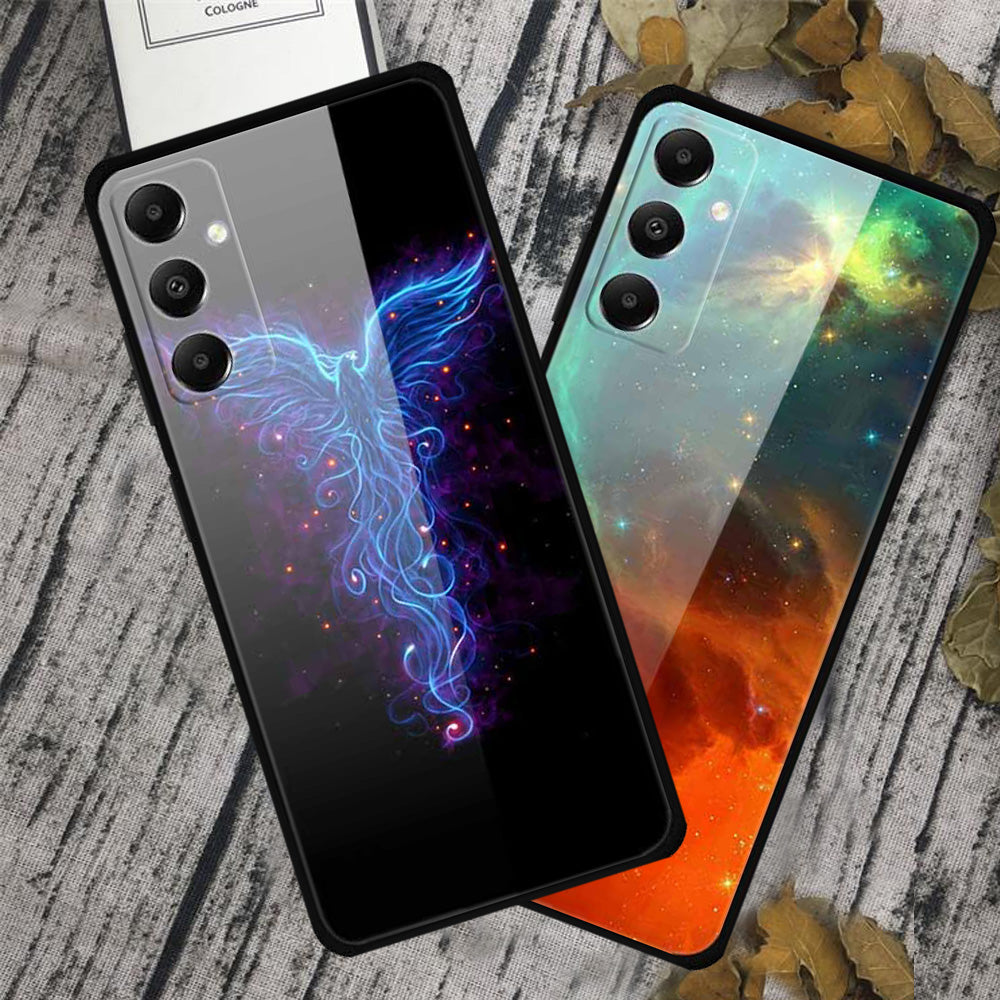 For Samsung Galaxy A05s 4G Case PC+Tempered Glass+TPU Pattern Printing Phone Cover