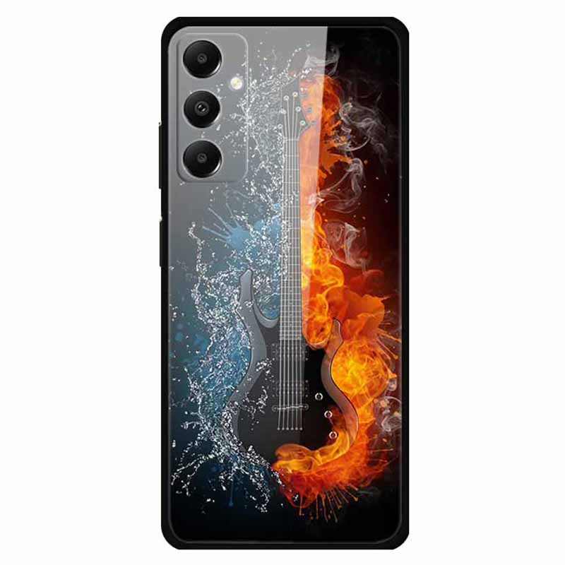 For Samsung Galaxy A05s 4G Case PC+Tempered Glass+TPU Pattern Printing Phone Cover