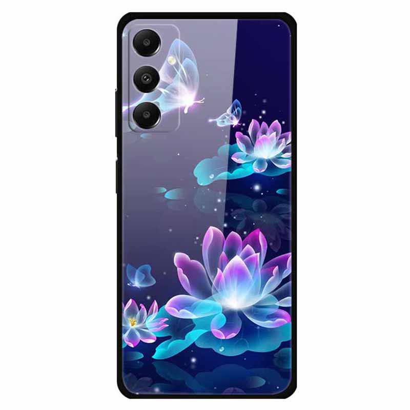 For Samsung Galaxy A05s 4G Case PC+Tempered Glass+TPU Pattern Printing Phone Cover