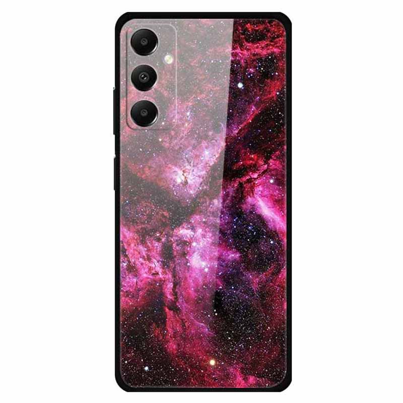 For Samsung Galaxy A05s 4G Case PC+Tempered Glass+TPU Pattern Printing Phone Cover