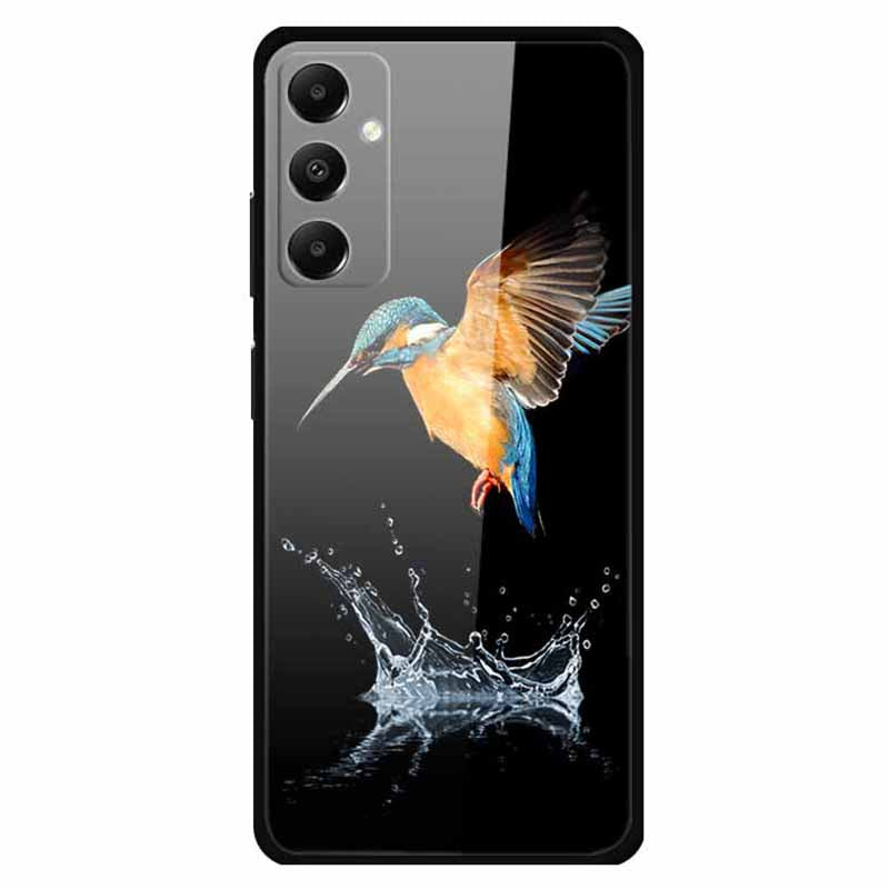 For Samsung Galaxy A05s 4G Case PC+Tempered Glass+TPU Pattern Printing Phone Cover