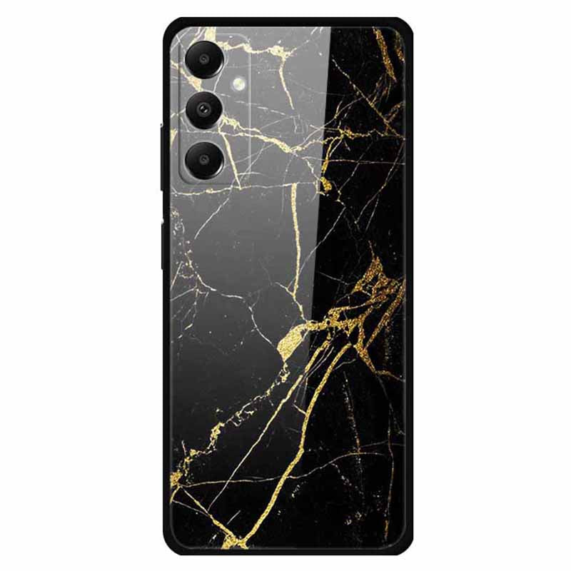 For Samsung Galaxy A05s 4G Case PC+Tempered Glass+TPU Pattern Printing Phone Cover