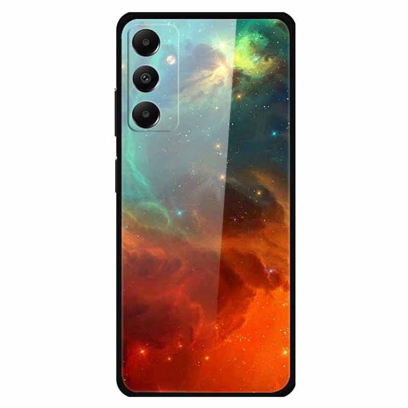 For Samsung Galaxy A05s 4G Case PC+Tempered Glass+TPU Pattern Printing Phone Cover