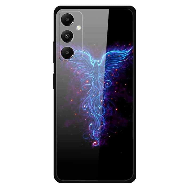 For Samsung Galaxy A05s 4G Case PC+Tempered Glass+TPU Pattern Printing Phone Cover