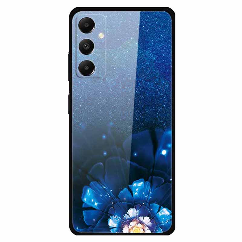 For Samsung Galaxy A05s 4G Case PC+Tempered Glass+TPU Pattern Printing Phone Cover