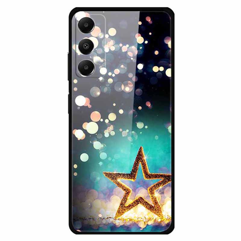 For Samsung Galaxy A05s 4G Case PC+Tempered Glass+TPU Pattern Printing Phone Cover