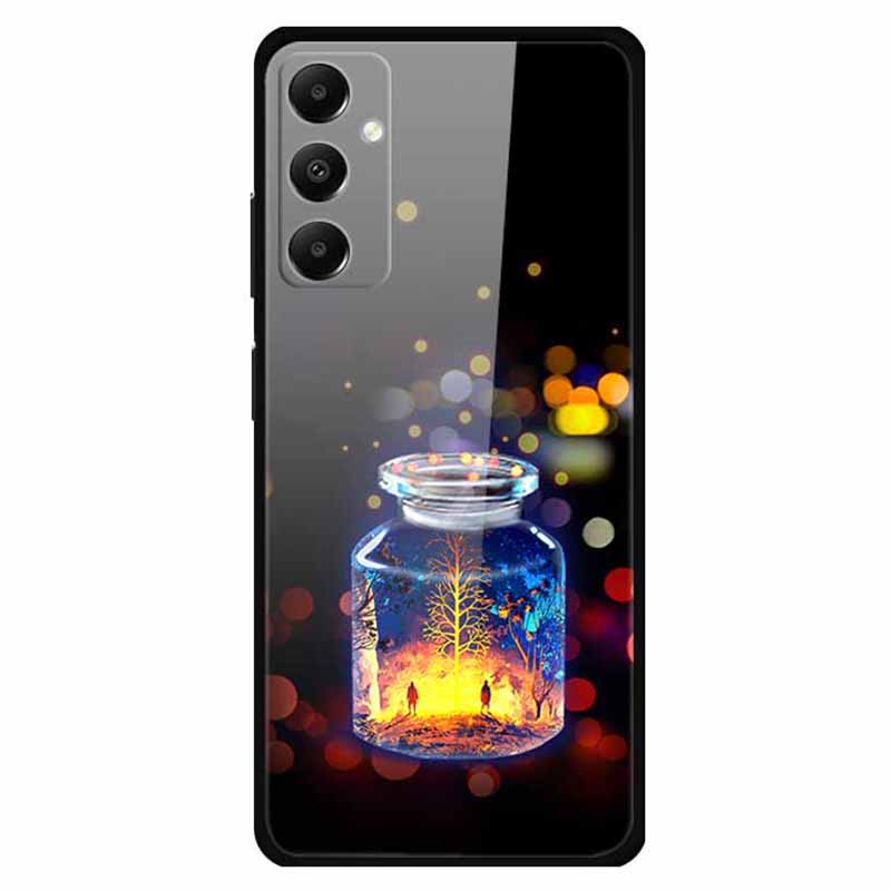 For Samsung Galaxy A05s 4G Case PC+Tempered Glass+TPU Pattern Printing Phone Cover