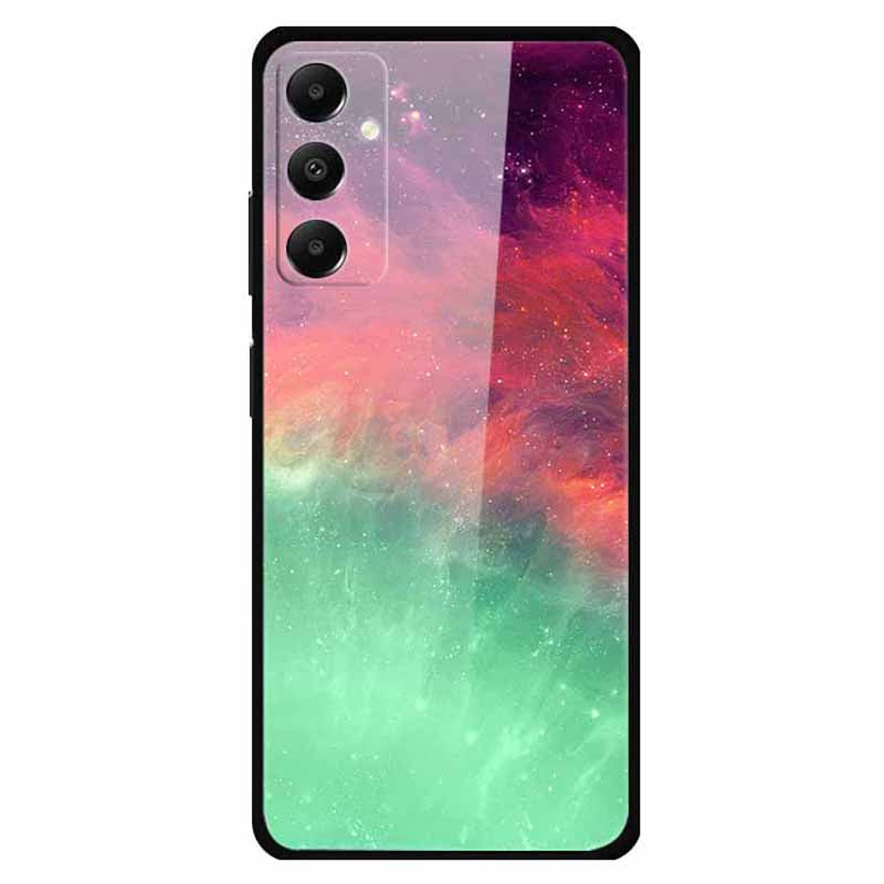 For Samsung Galaxy A05s 4G Case PC+Tempered Glass+TPU Pattern Printing Phone Cover