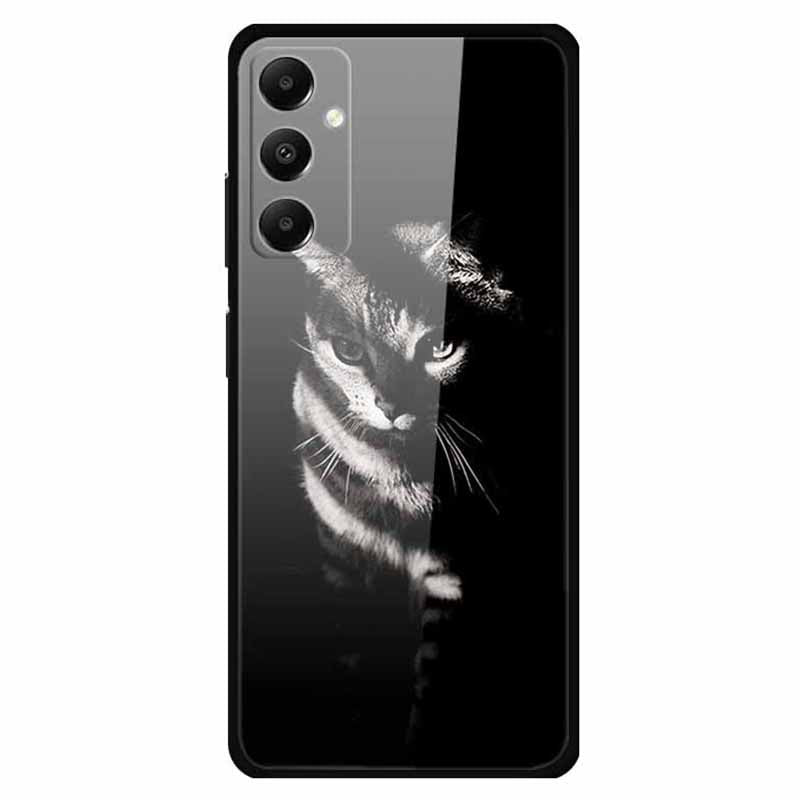 For Samsung Galaxy A05s 4G Case PC+Tempered Glass+TPU Pattern Printing Phone Cover