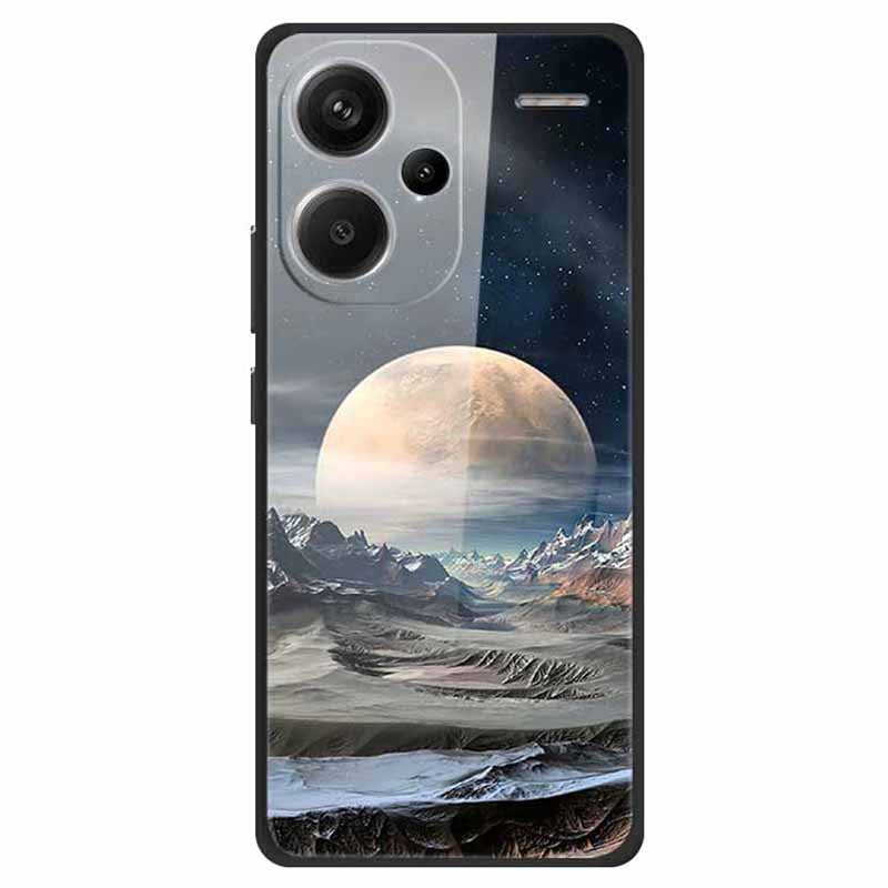 For Xiaomi Redmi Note 13 Pro+ 5G Cover Pattern Printing PC+TPU+Tempered Glass Phone Case