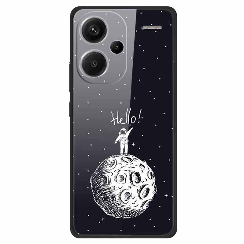 For Xiaomi Redmi Note 13 Pro+ 5G Cover Pattern Printing PC+TPU+Tempered Glass Phone Case