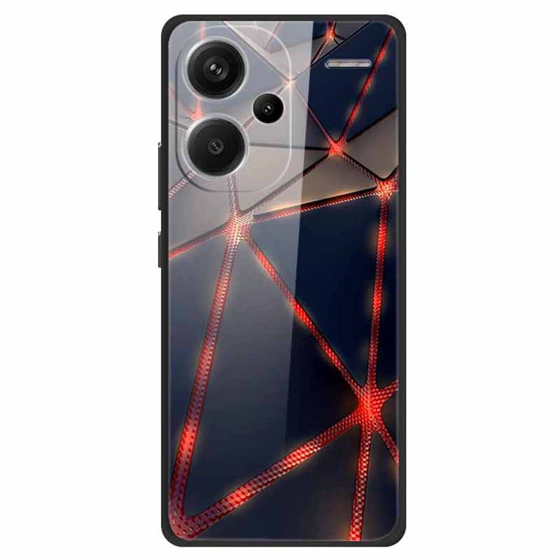 For Xiaomi Redmi Note 13 Pro+ 5G Cover Pattern Printing PC+TPU+Tempered Glass Phone Case