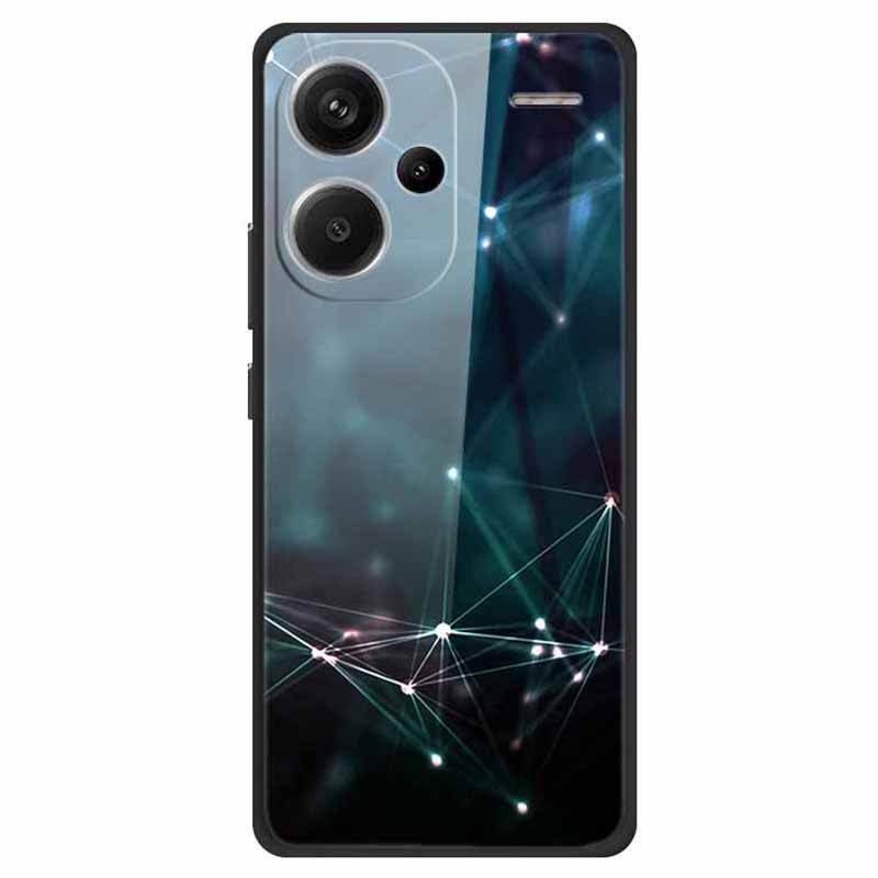 For Xiaomi Redmi Note 13 Pro+ 5G Cover Pattern Printing PC+TPU+Tempered Glass Phone Case