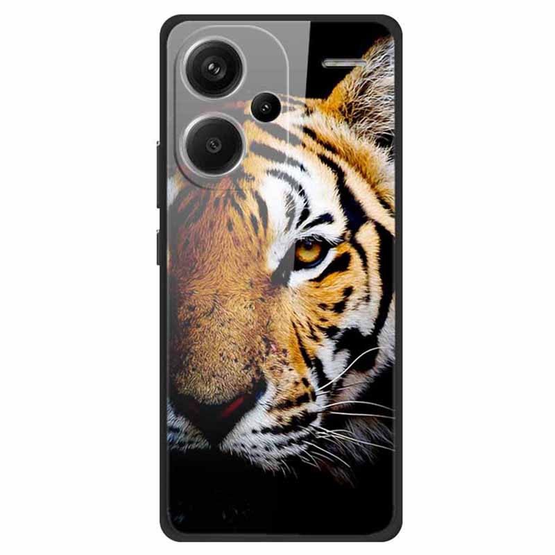 For Xiaomi Redmi Note 13 Pro+ 5G Cover Pattern Printing PC+TPU+Tempered Glass Phone Case