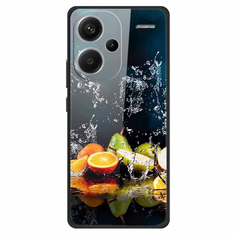 For Xiaomi Redmi Note 13 Pro+ 5G Cover Pattern Printing PC+TPU+Tempered Glass Phone Case