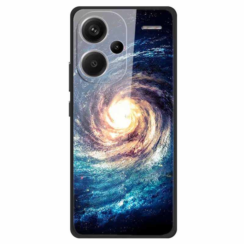 For Xiaomi Redmi Note 13 Pro+ 5G Cover Pattern Printing PC+TPU+Tempered Glass Phone Case