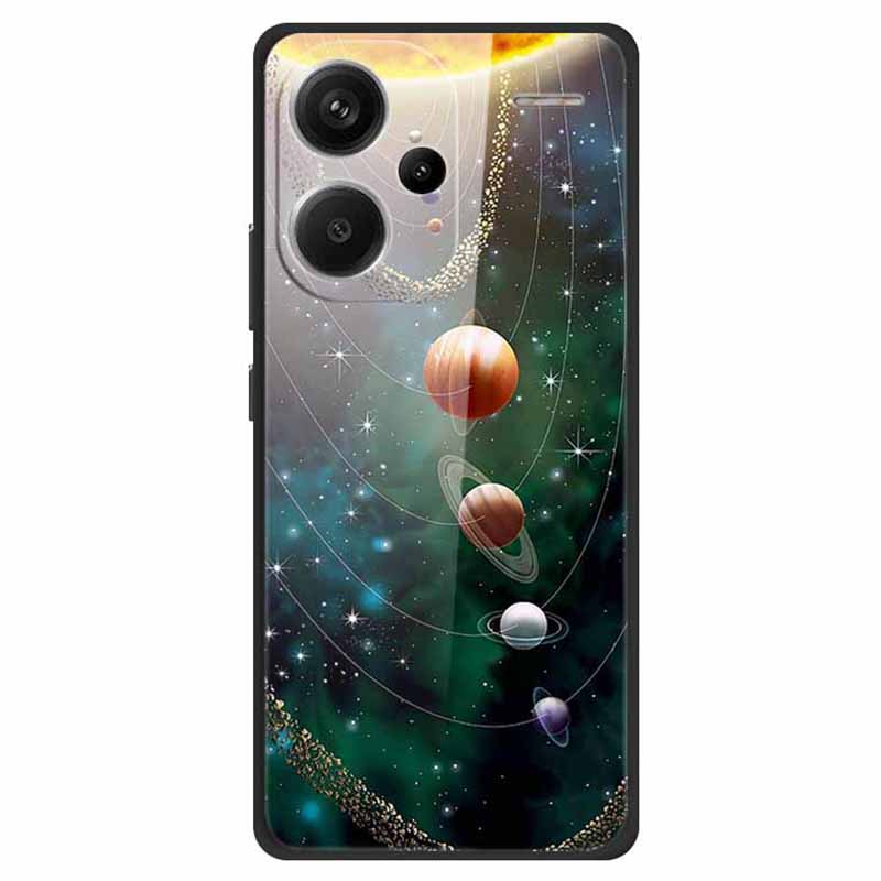 For Xiaomi Redmi Note 13 Pro+ 5G Cover Pattern Printing PC+TPU+Tempered Glass Phone Case