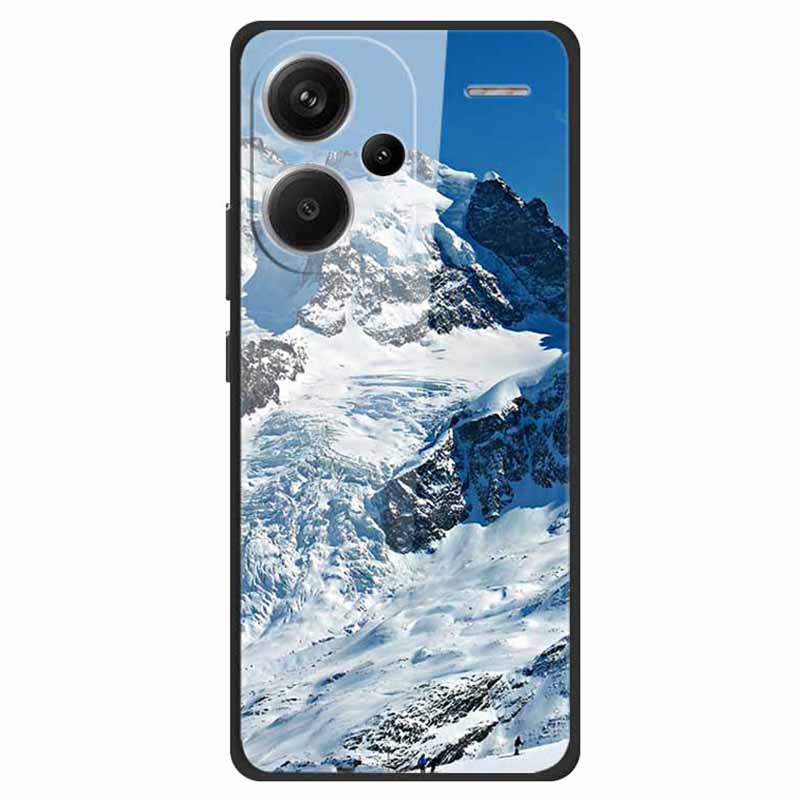 For Xiaomi Redmi Note 13 Pro+ 5G Cover Pattern Printing PC+TPU+Tempered Glass Phone Case