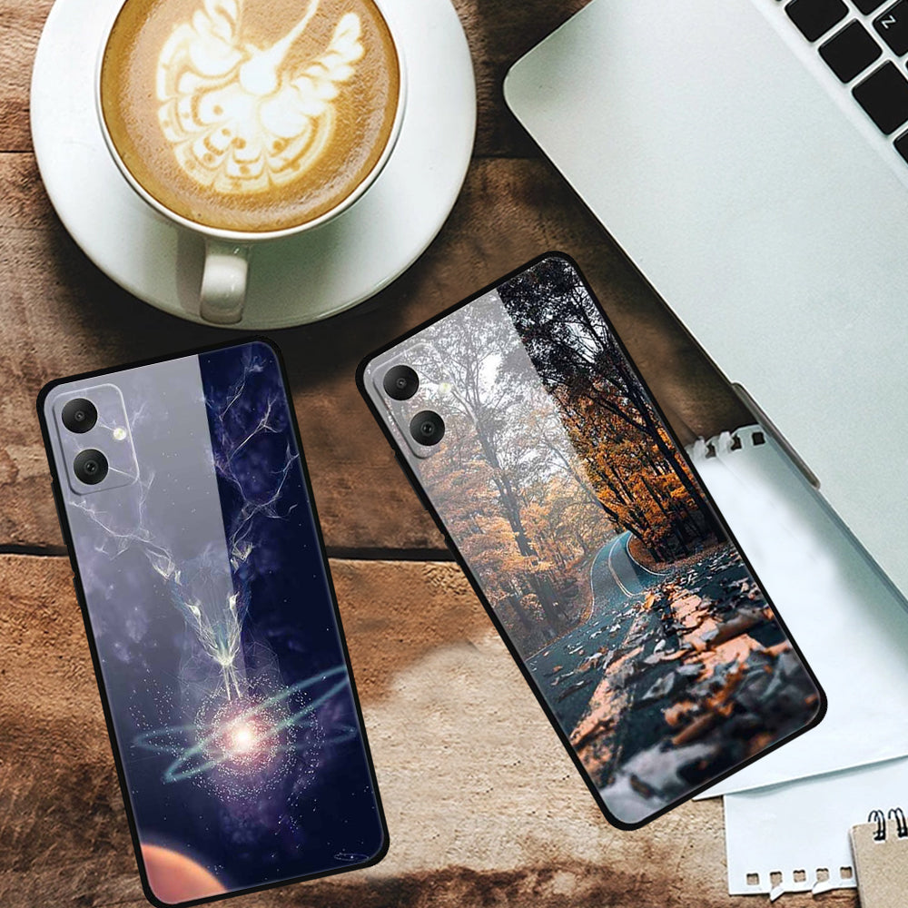 For Samsung Galaxy A05 4G Case PC+TPU+Tempered Glass Drop-proof Phone Protector