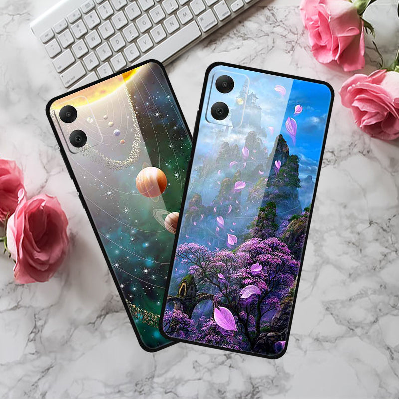 For Samsung Galaxy A05 4G Case PC+TPU+Tempered Glass Drop-proof Phone Protector