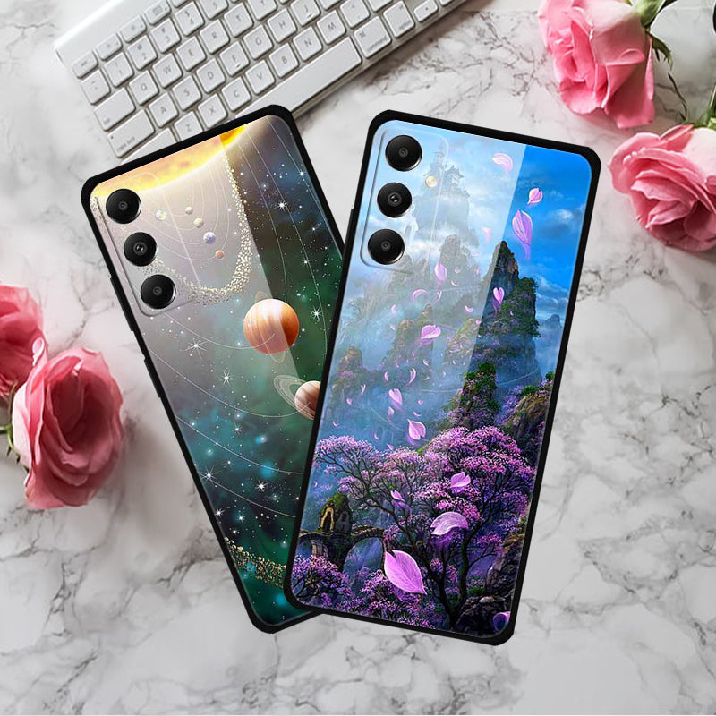 For Samsung Galaxy A05s 4G Cell Phone Cases PC+TPU+Tempered Glass Anti-fall Shell