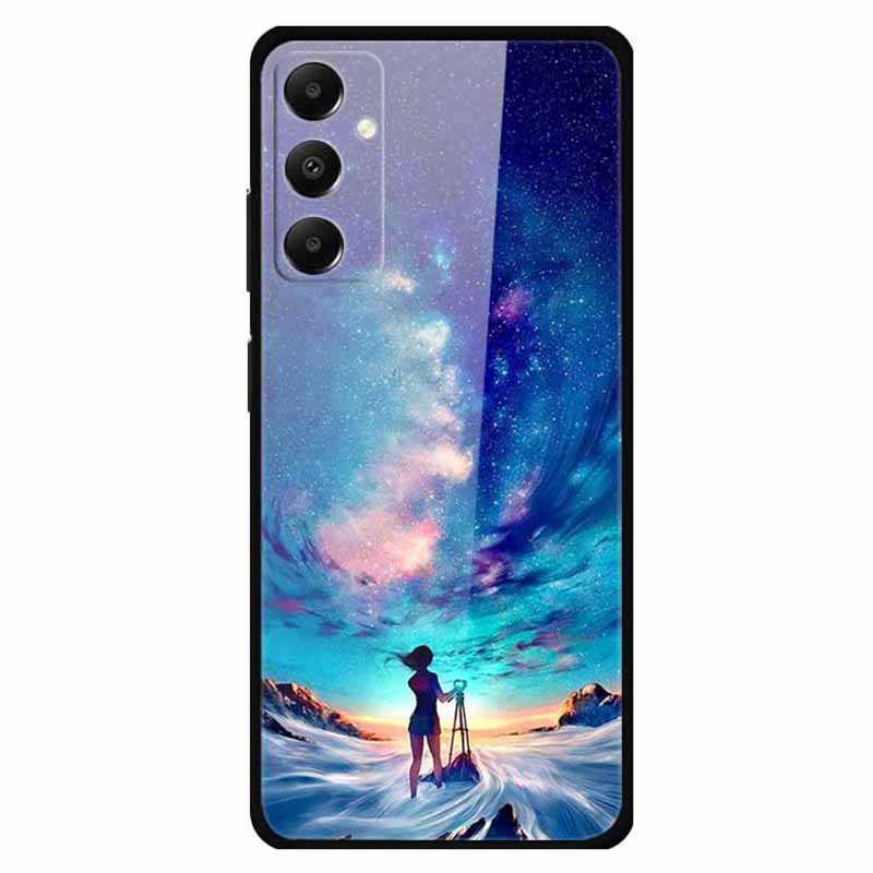 For Samsung Galaxy A05s 4G Cell Phone Cases PC+TPU+Tempered Glass Anti-fall Shell