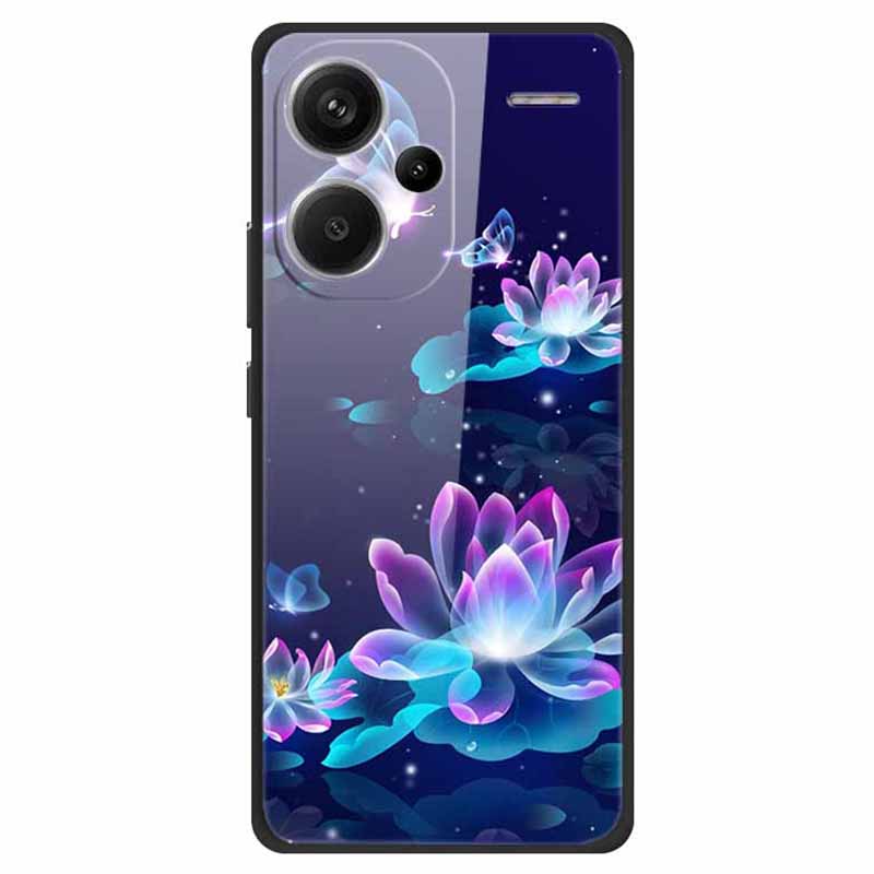 For Xiaomi Redmi Note 13 Pro+ 5G Cell Phone Case PC+Tempered Glass+TPU Pattern Printing Shell