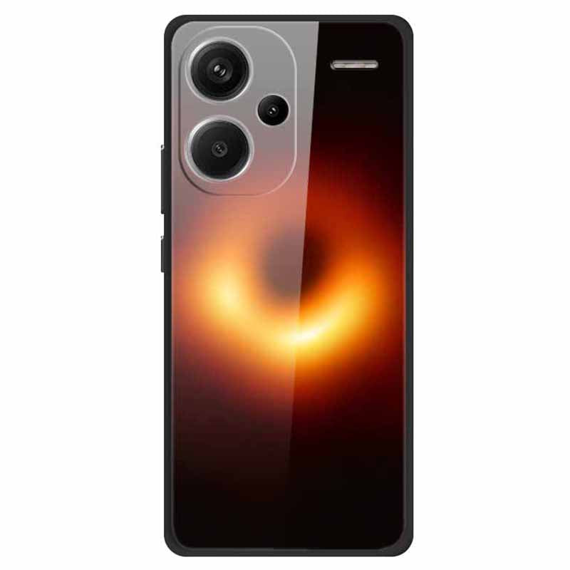 For Xiaomi Redmi Note 13 Pro+ 5G Cell Phone Case PC+Tempered Glass+TPU Pattern Printing Shell
