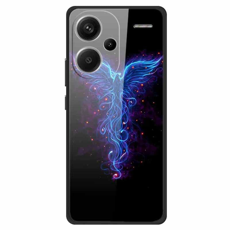 For Xiaomi Redmi Note 13 Pro+ 5G Cell Phone Case PC+Tempered Glass+TPU Pattern Printing Shell