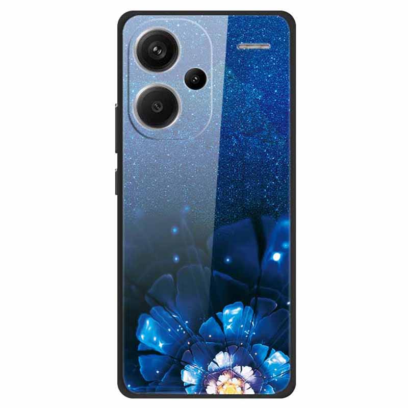 For Xiaomi Redmi Note 13 Pro+ 5G Cell Phone Case PC+Tempered Glass+TPU Pattern Printing Shell