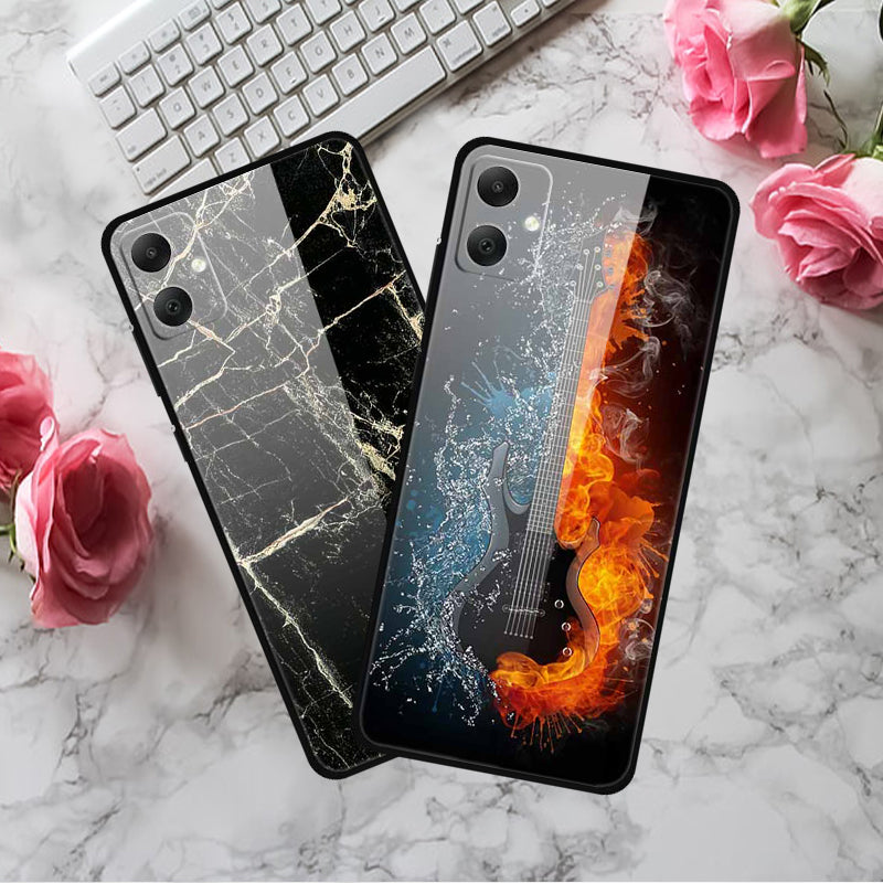 For Samsung Galaxy A05 4G Case PC+Tempered Glass+TPU Bump Proof Phone Cover