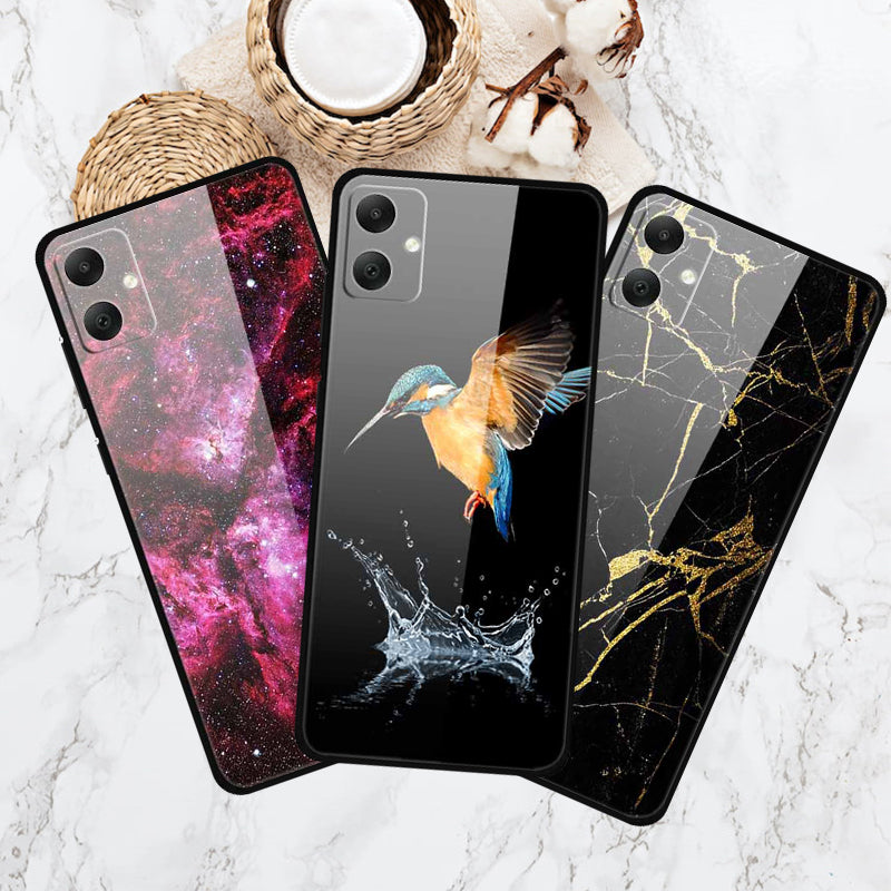 For Samsung Galaxy A05 4G Case PC+Tempered Glass+TPU Bump Proof Phone Cover