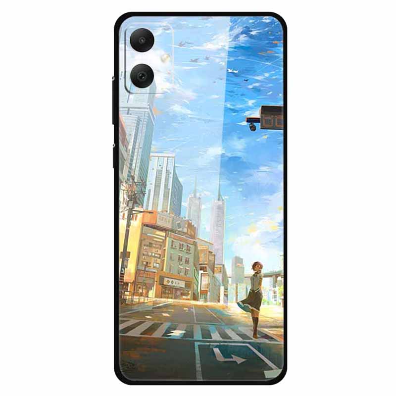 For Samsung Galaxy A05 4G Case PC+Tempered Glass+TPU Bump Proof Phone Cover