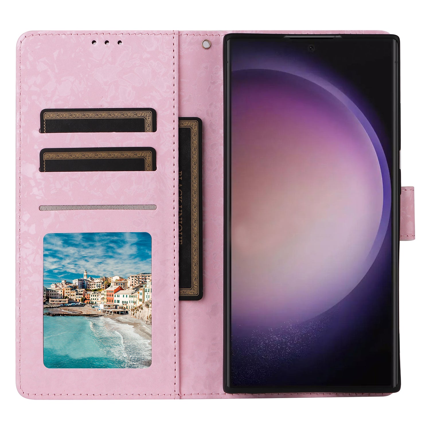 For Samsung Galaxy S24 Ultra Lacquered Flower Leather Phone Wallet Cover