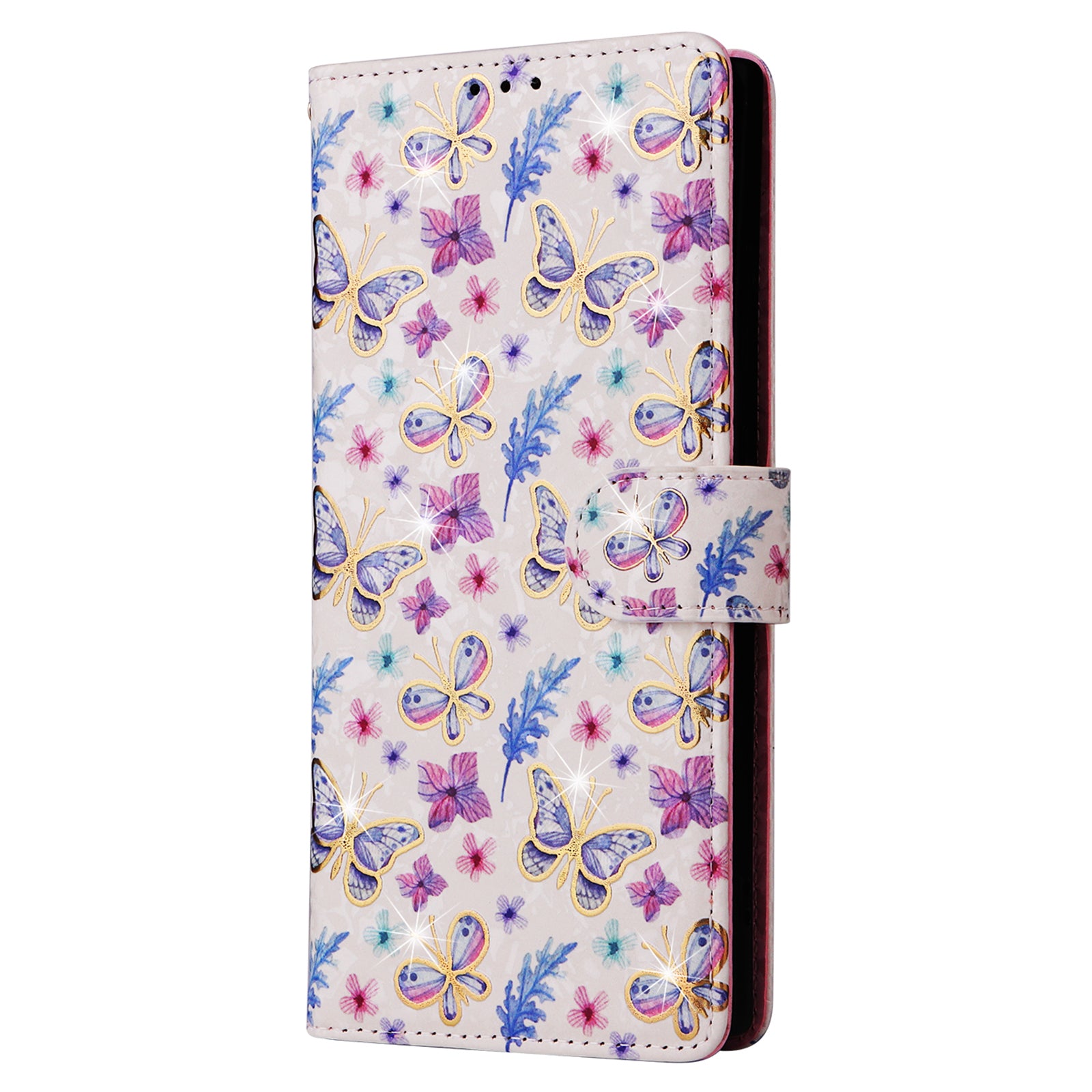 For Samsung Galaxy S24 Ultra Lacquered Flower Leather Phone Wallet Cover