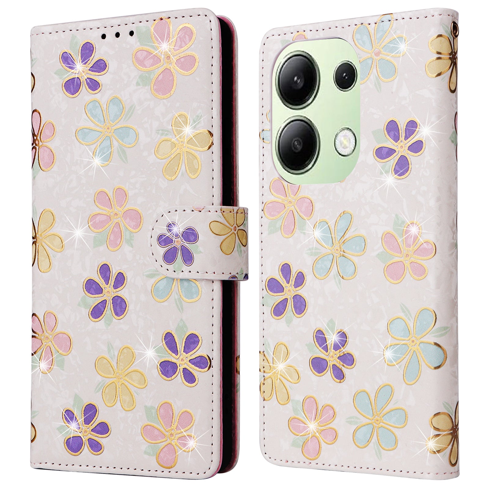 For Xiaomi Redmi Note 13 4G Case Lacquered Leather Cover with RFID Blocking Card Slots
