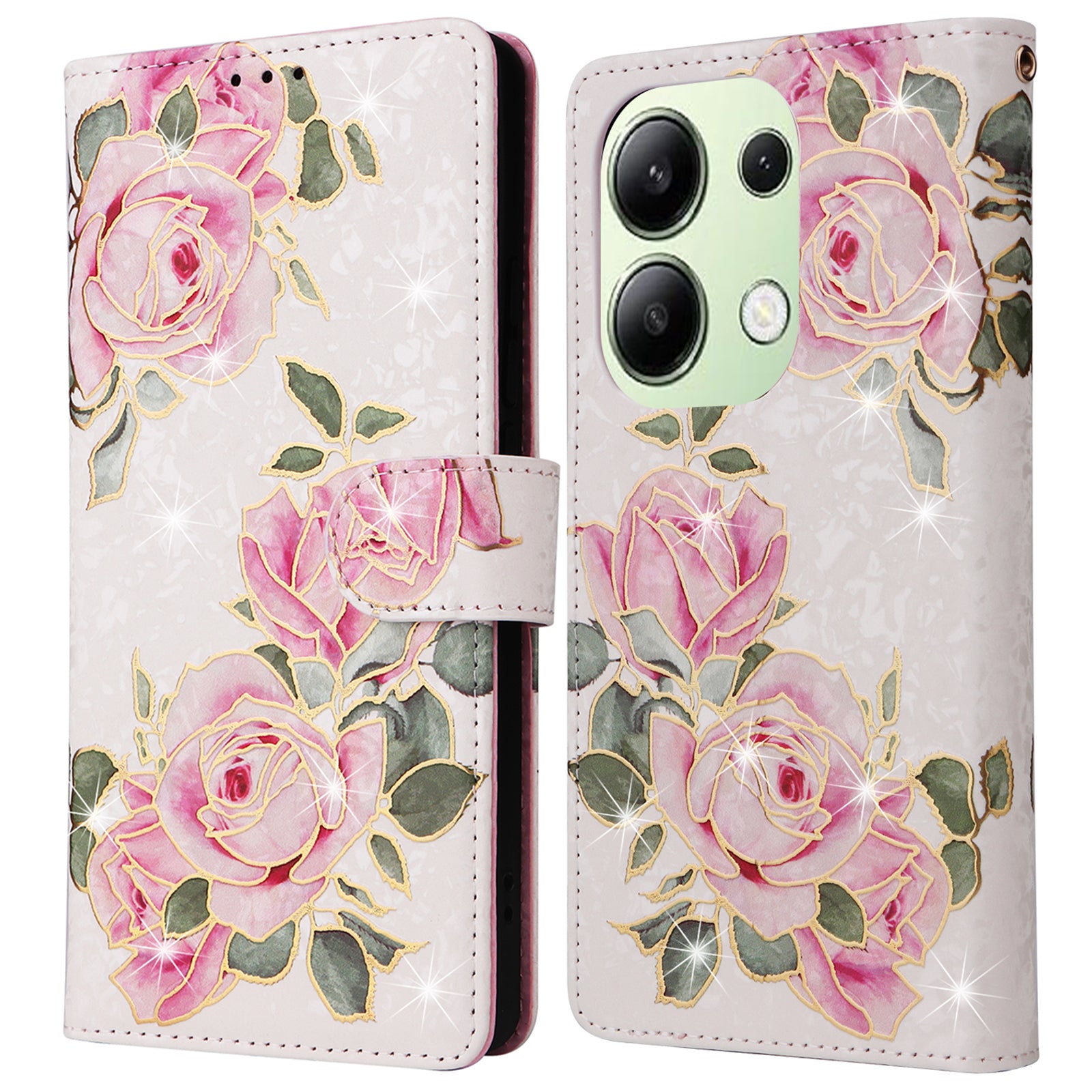 For Xiaomi Redmi Note 13 4G Case Lacquered Leather Cover with RFID Blocking Card Slots