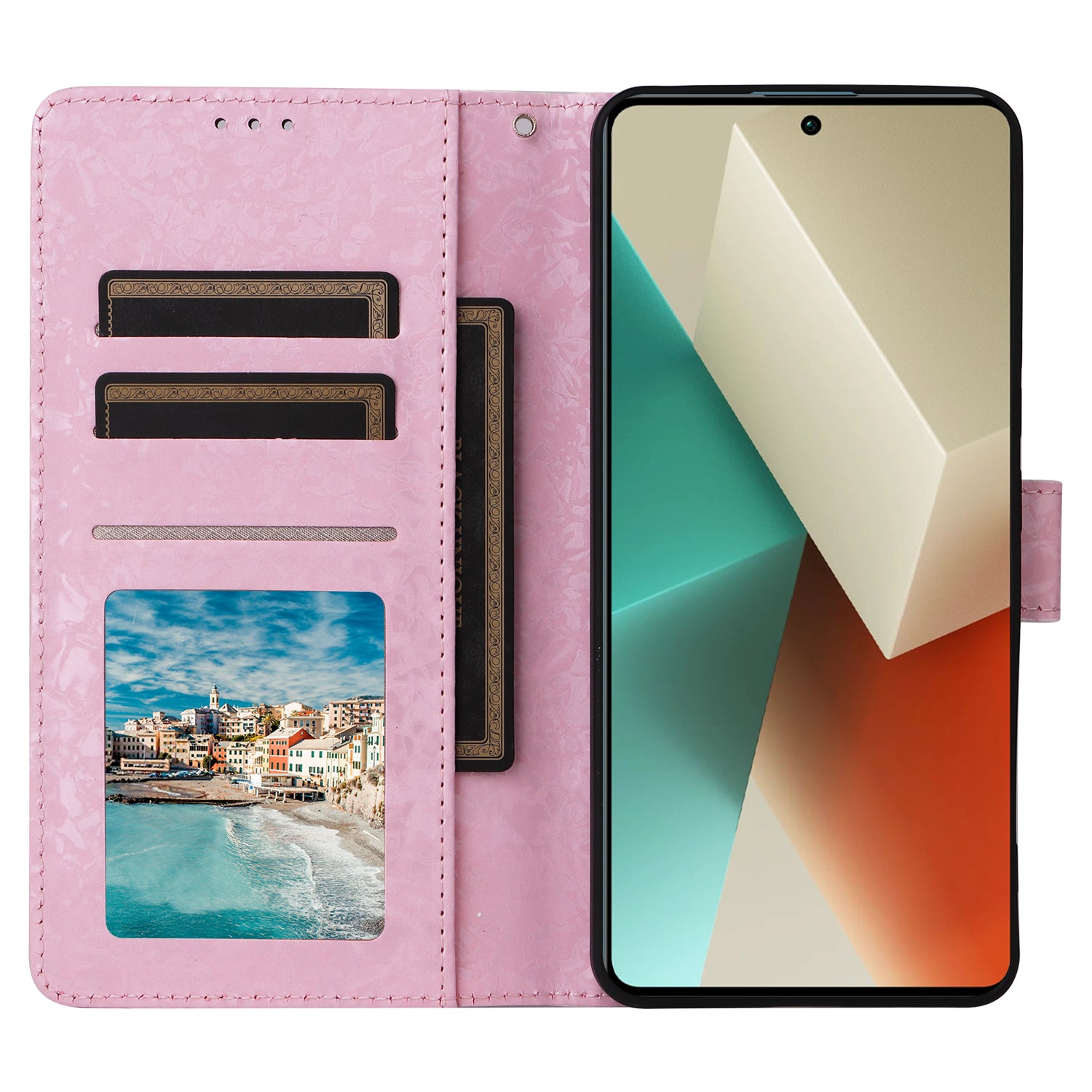For Xiaomi Redmi Note 13 5G Wallet Case RFID Blocking Lacquered Leather Cover