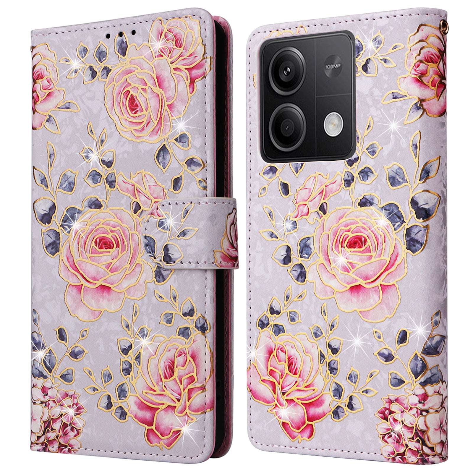 For Xiaomi Redmi Note 13 5G Wallet Case RFID Blocking Lacquered Leather Cover