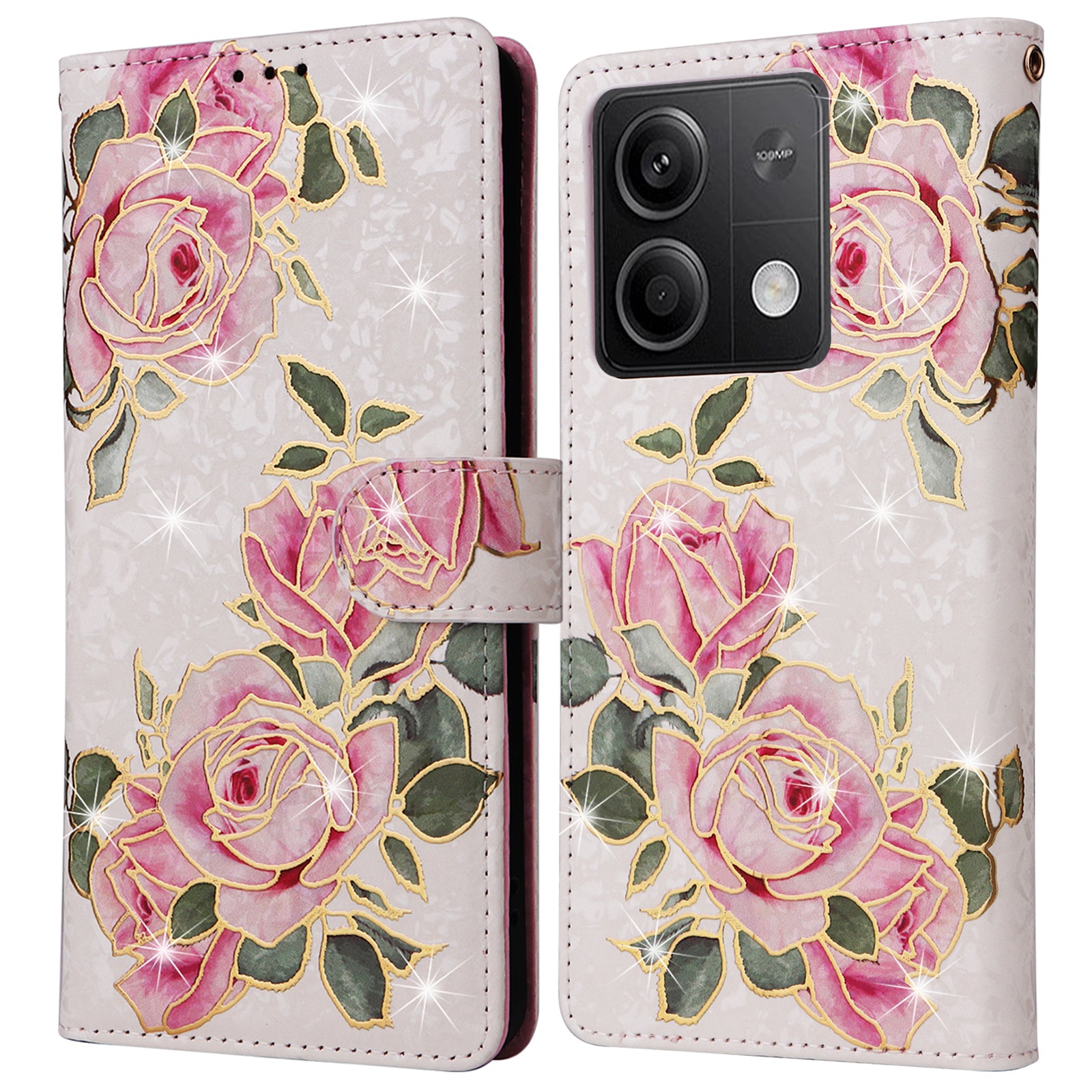 For Xiaomi Redmi Note 13 5G Wallet Case RFID Blocking Lacquered Leather Cover