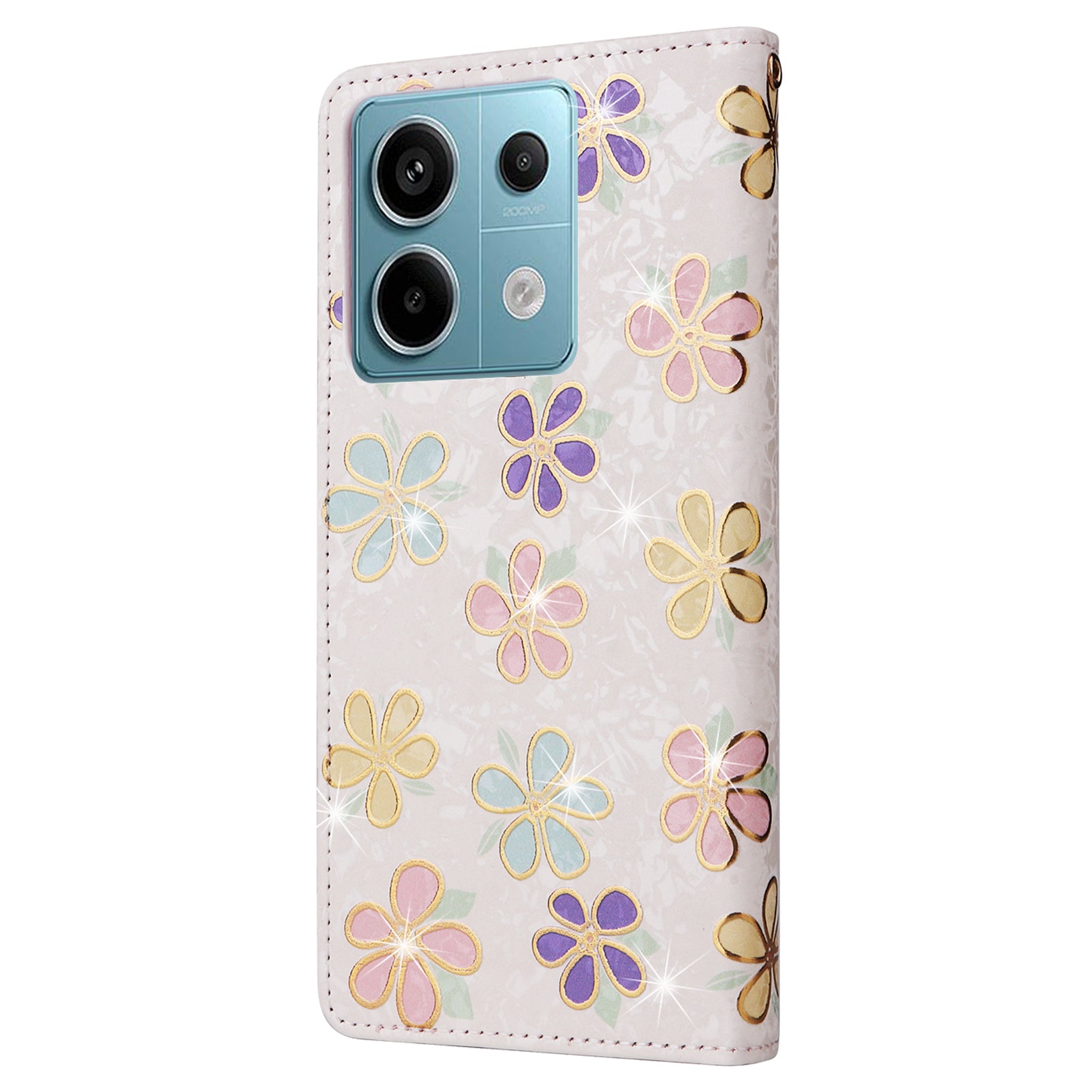 For Xiaomi Redmi Note 13 Pro 5G / Poco X6 5G Case Lacquered Flower Leather Wallet Phone Cover