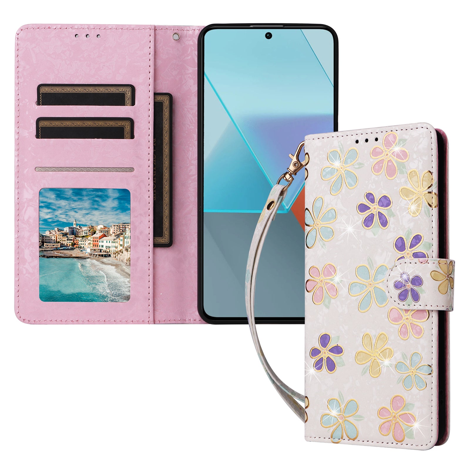 For Xiaomi Redmi Note 13 Pro 5G / Poco X6 5G Case Lacquered Flower Leather Wallet Phone Cover